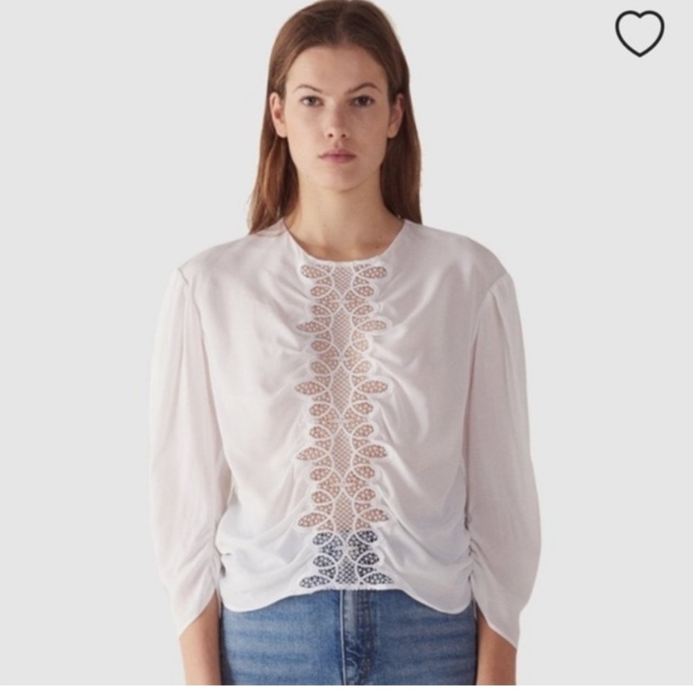 NWT Sandro Silk Crepe Antonin Blouse Top size 2